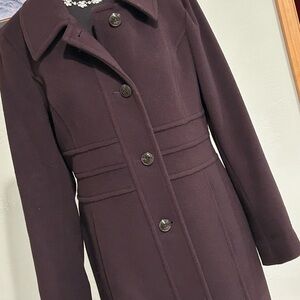 Elegant Women's Purple wool Coat Anne Klein